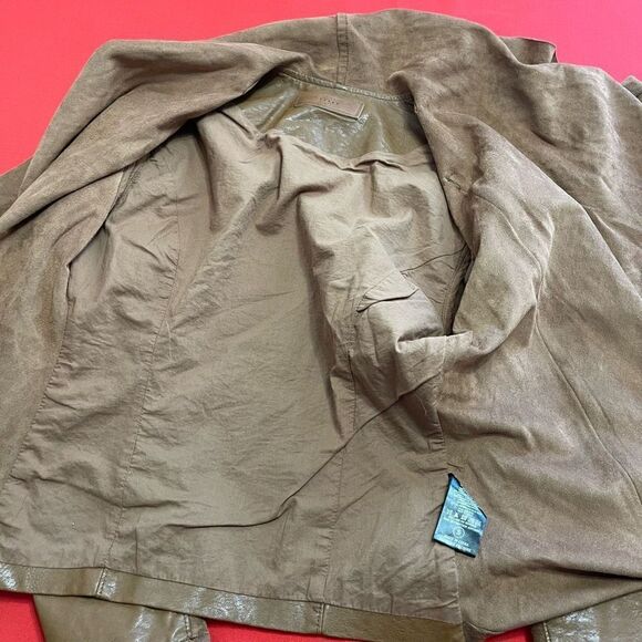 Blank NYC Women’s Brown Faux Suede Long Sleeve Moto Jacket Size Small - Picture 3 of 8